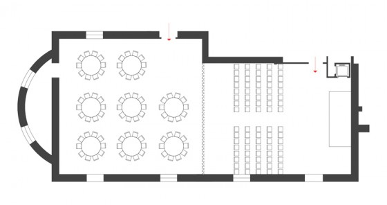 07 sala semplicitaperfetta letizia BUFFET2 560x296 1 Domus Pacis Hotel Assisi Perfect Joy and Simplicity Rooms